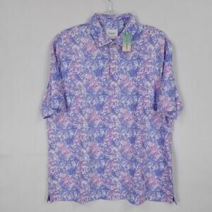 Bermuda Sands Shirt Mens Large True Blue Polo Penn UPF 50 Golf Performance